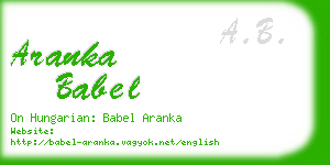 aranka babel business card